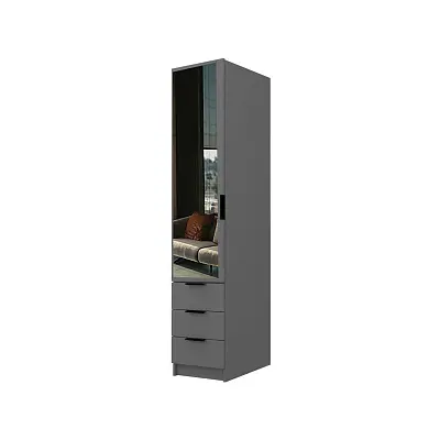 картинка Шкаф ЭКОН распашной 1 дверный с 3-мя ящиками с полками с зеркалом от магазина КУПИ КУПЕ